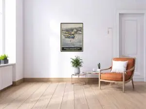 Foggy Harbor, Boothbay Harbor, Maine Wall Art Print