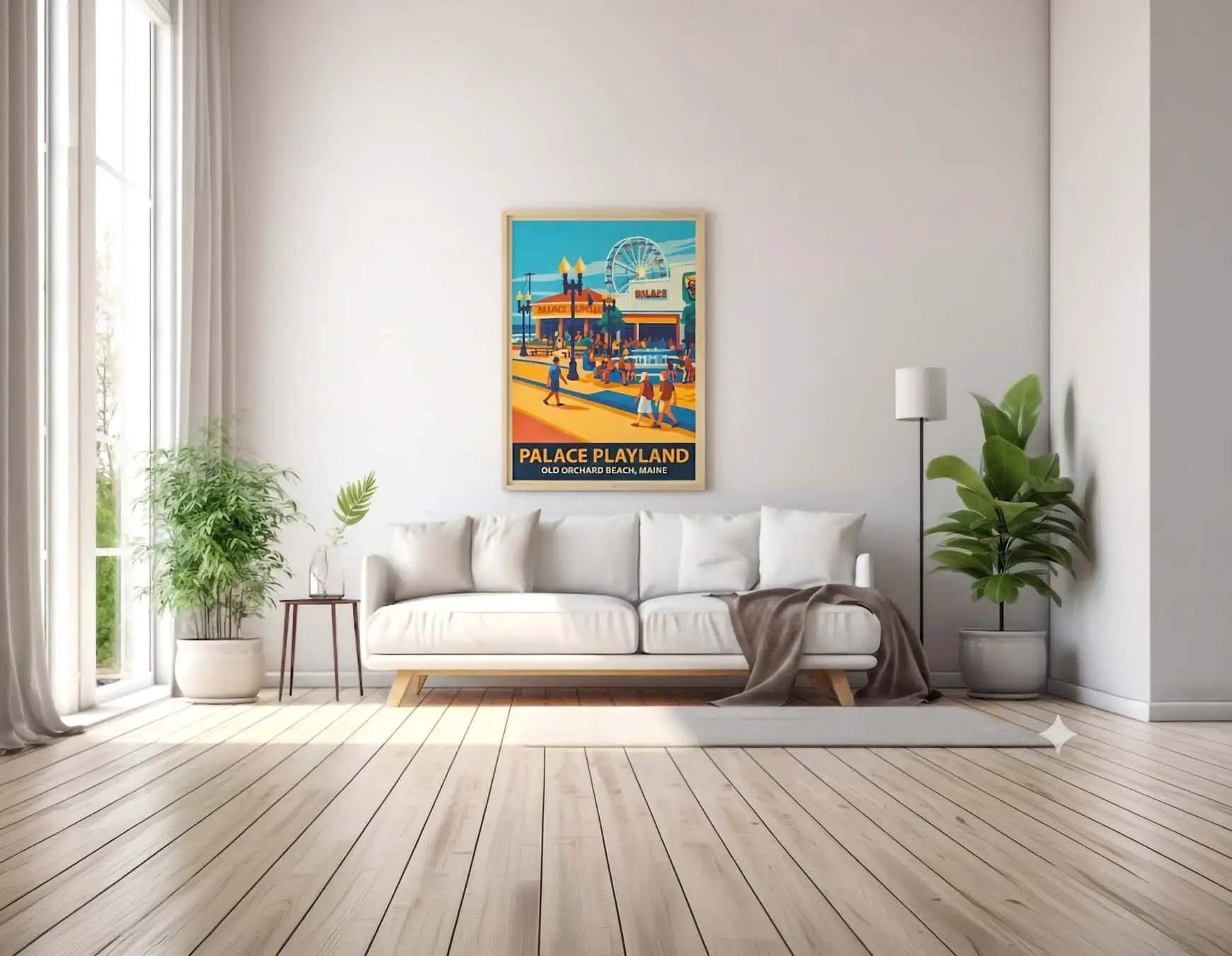 Palace Playland, Old Orchard Beach, Maine Retro Travel Wall Art Print