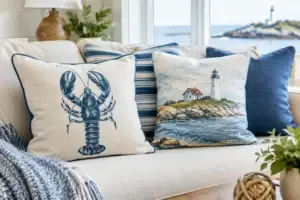 Maine Themed Throw Pillows for Coastal Homes