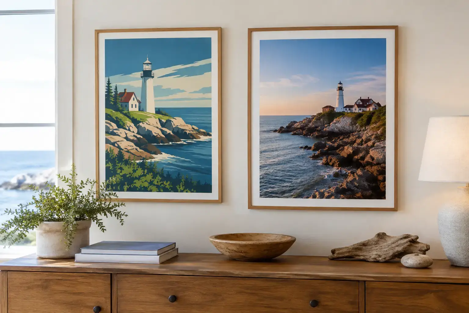 Travel Posters Versus Photographic Prints for Maine Homes
